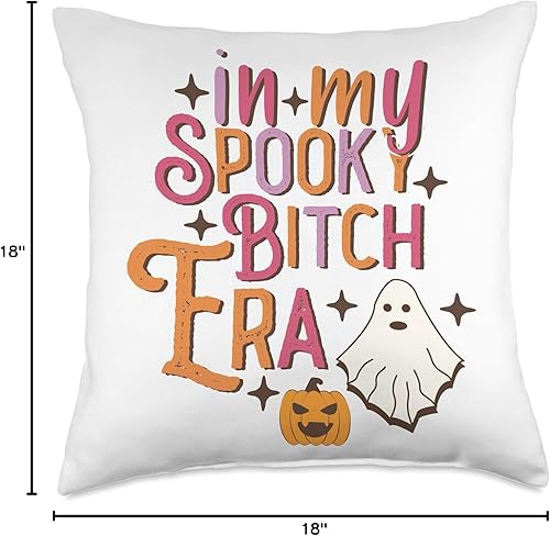 Miniatura 6 de Halloween Apparel and Gifts In My Spooky Bitch Era Halloween Vibes - Divertida almohada de calabaza fantasma, 16 x 16 pulgadas, multicolor