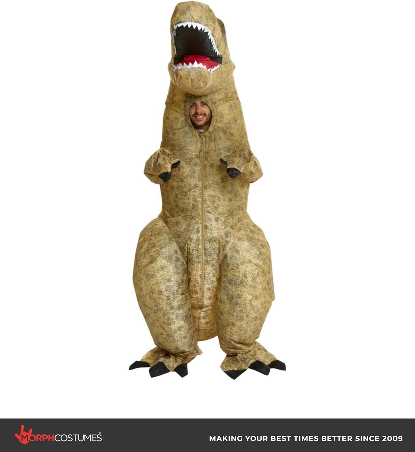 Morph Jurassic Inflatable Dinosaur T-Rex Fancy Dress Costume Unisex - One size fits most
