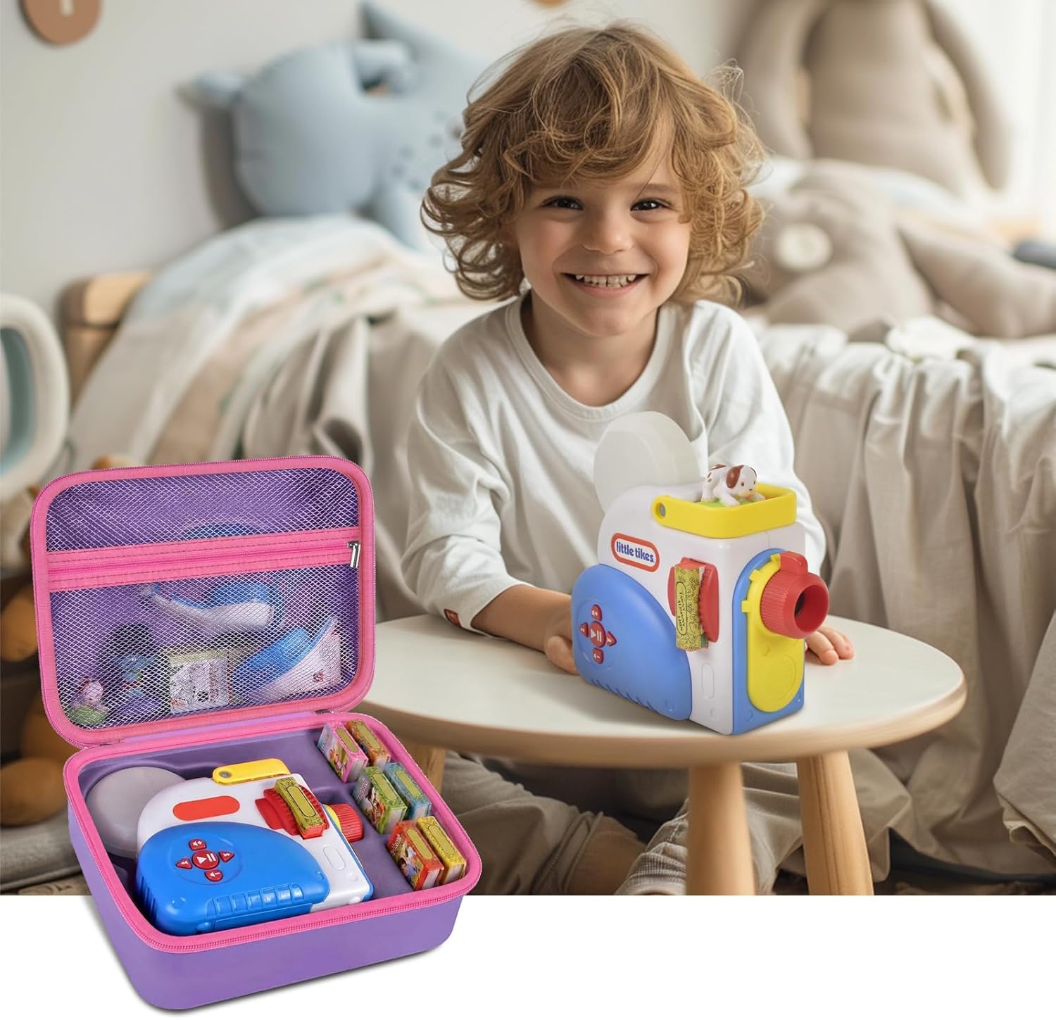 Case Compatible with Little Tikes for Story Dream Machine Books Starter Set, Toys Protective Container for Little Tikes for Storytime Audio Play Real for Character Collection (Box Only), Purple