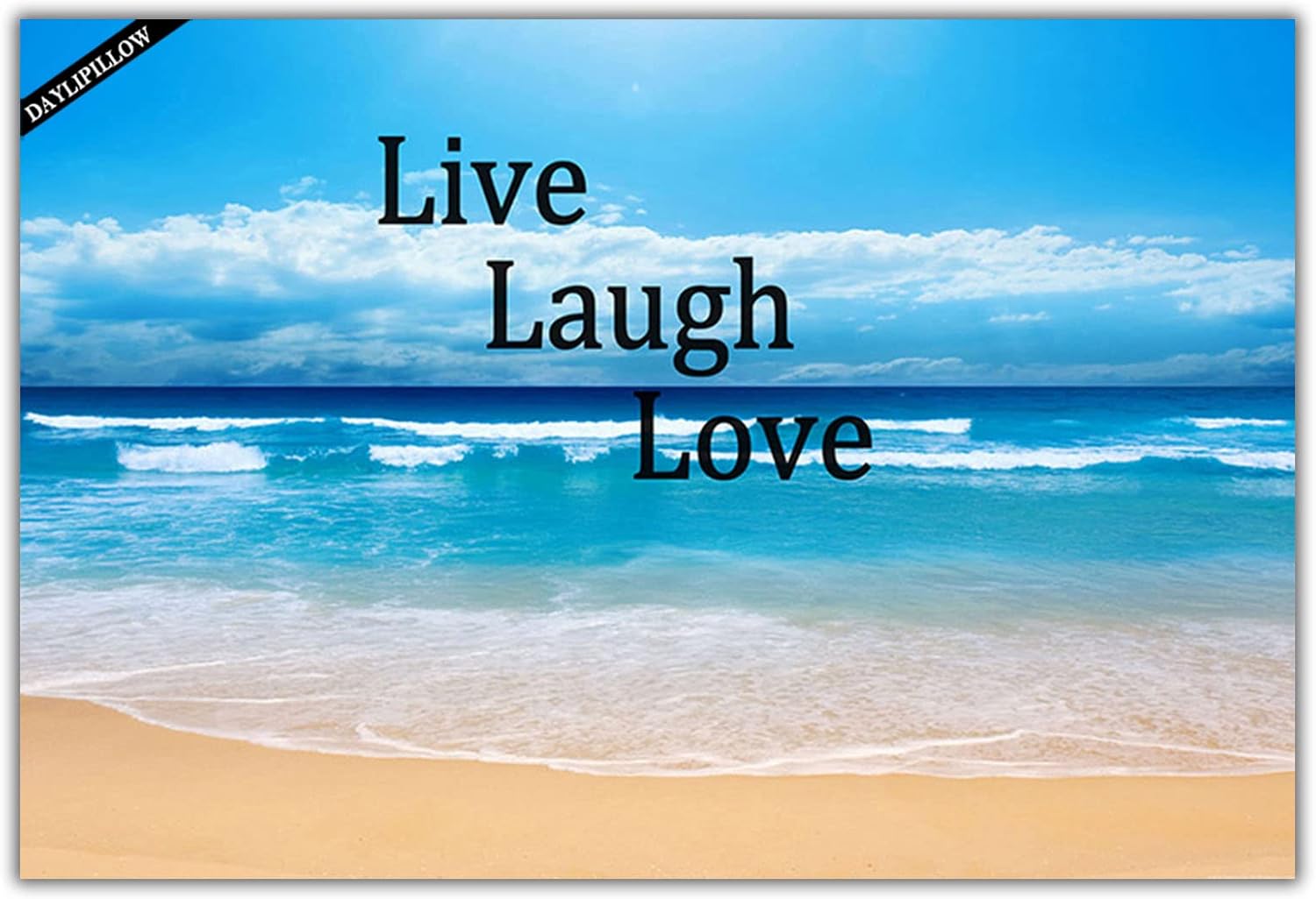 Ocean Doormat Live Laugh Love Kitchen Dining Living Hallway Bathroom Pet Entry Rugs 23.6" x 15.7"