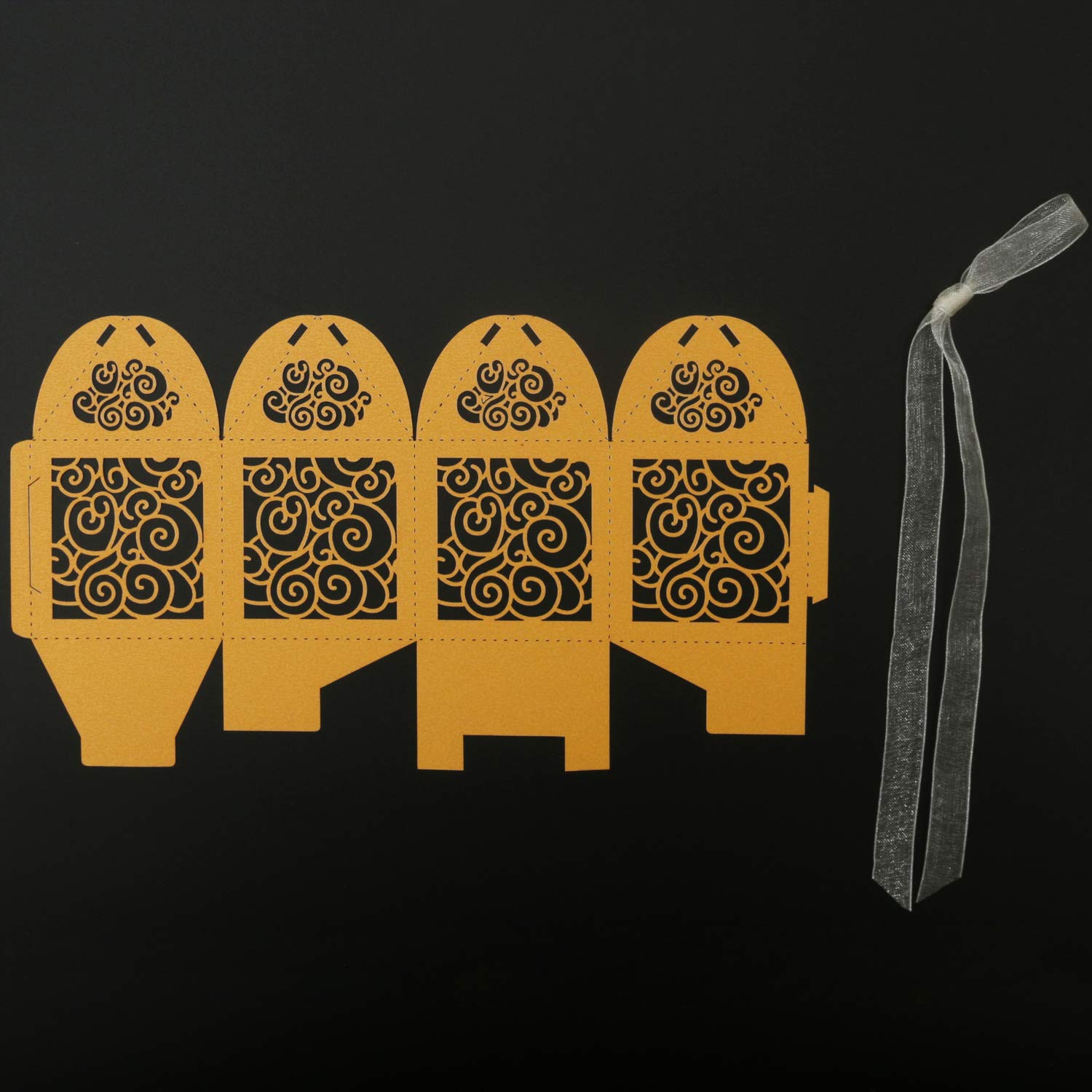 KPOSIYA 100 Pack Wedding Favor Boxes Laser Cut Boxes Party Favor Box Small Gift Boxes Lace Candy