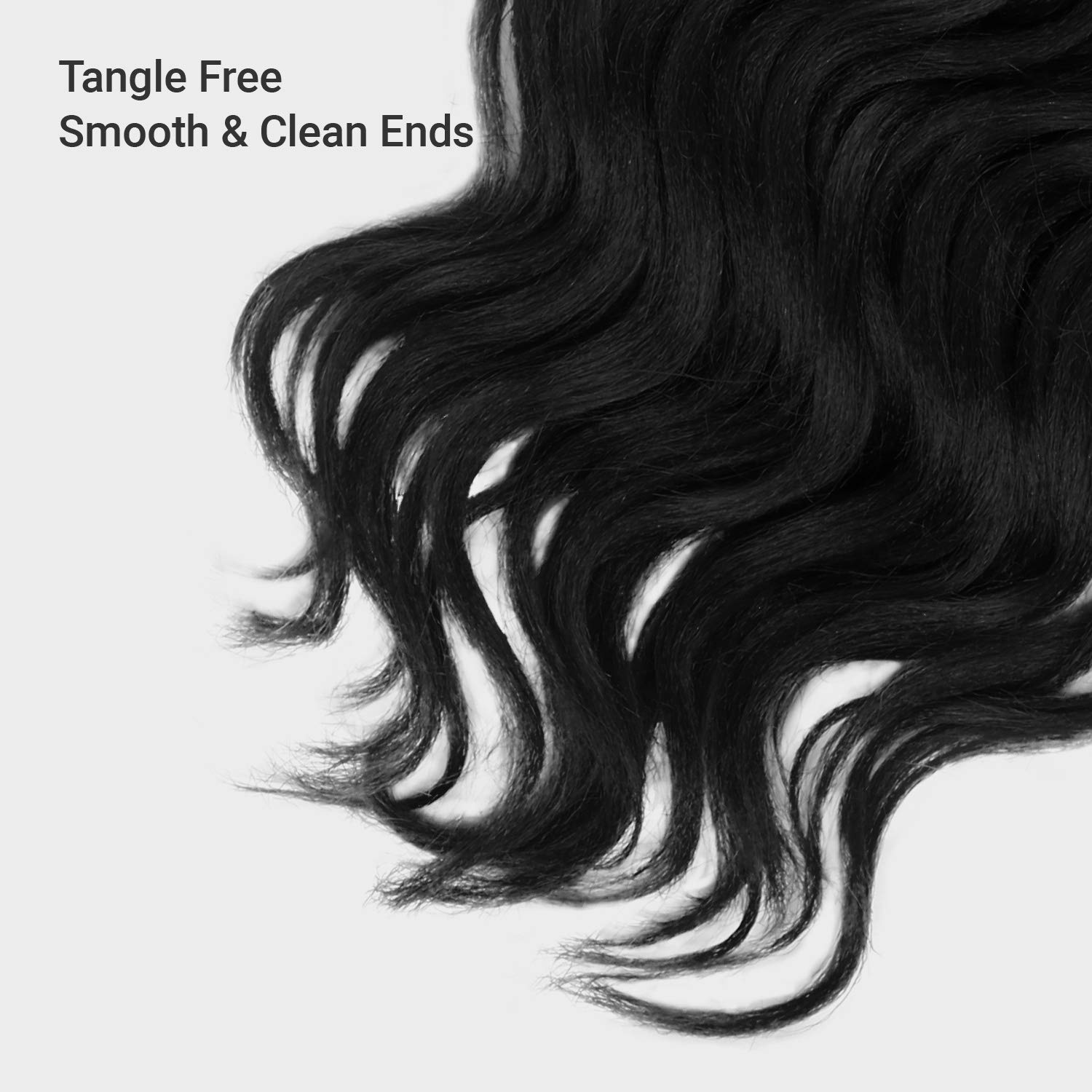AU-THEN-TIC Ocean Wave Crochet Braiding Hair 20 Inch 6 Packs Synthetic Extensions for Body and Deep Styles, Jet Black (1)