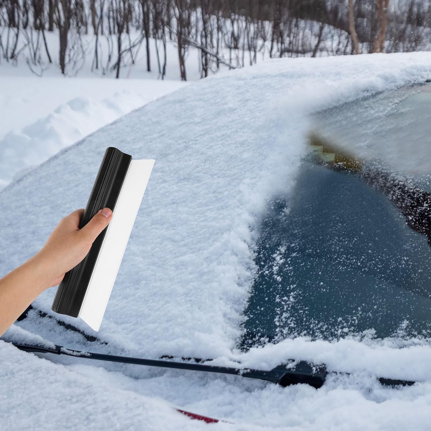 ORFOFE Car Window Cleaner Tool and Mirror Squeegee Small Tpe Silicone Windshield Squeegee for Car Washing Portable for Exterior Glass and Mirrors