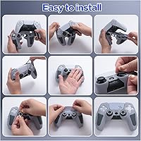 Vista 7 de ECHZOVE PS5 Controller Cover Case – 30th Anniversary Limited Edition Protective Silicone Skin for PlayStation 5 Controller, Anti-Slip, Gris claro