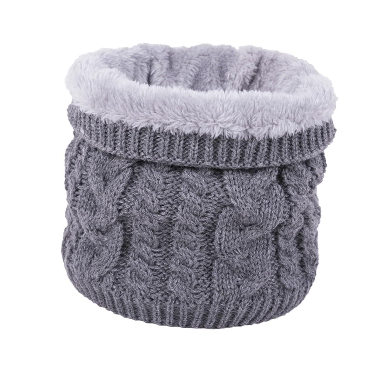 3pièces Écharpe Tricotée Avec Doublure Fleece Pour Femme Chaud Et Stylé Hiver Foncé