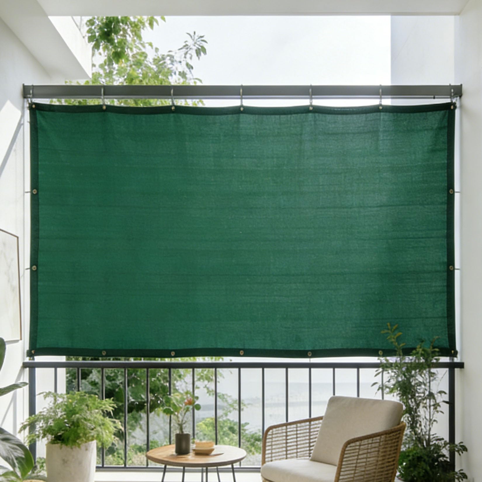 Telo Ombreggiante Verde 6x7m Rete Ombreggiante per Esterni Con Occhielli,88% Sole/UV Protezione Tessuto Ombreggiantes Traspirante Hdpe Panno Vele Parasole per Giardino/Pergola/Esterno/piscina