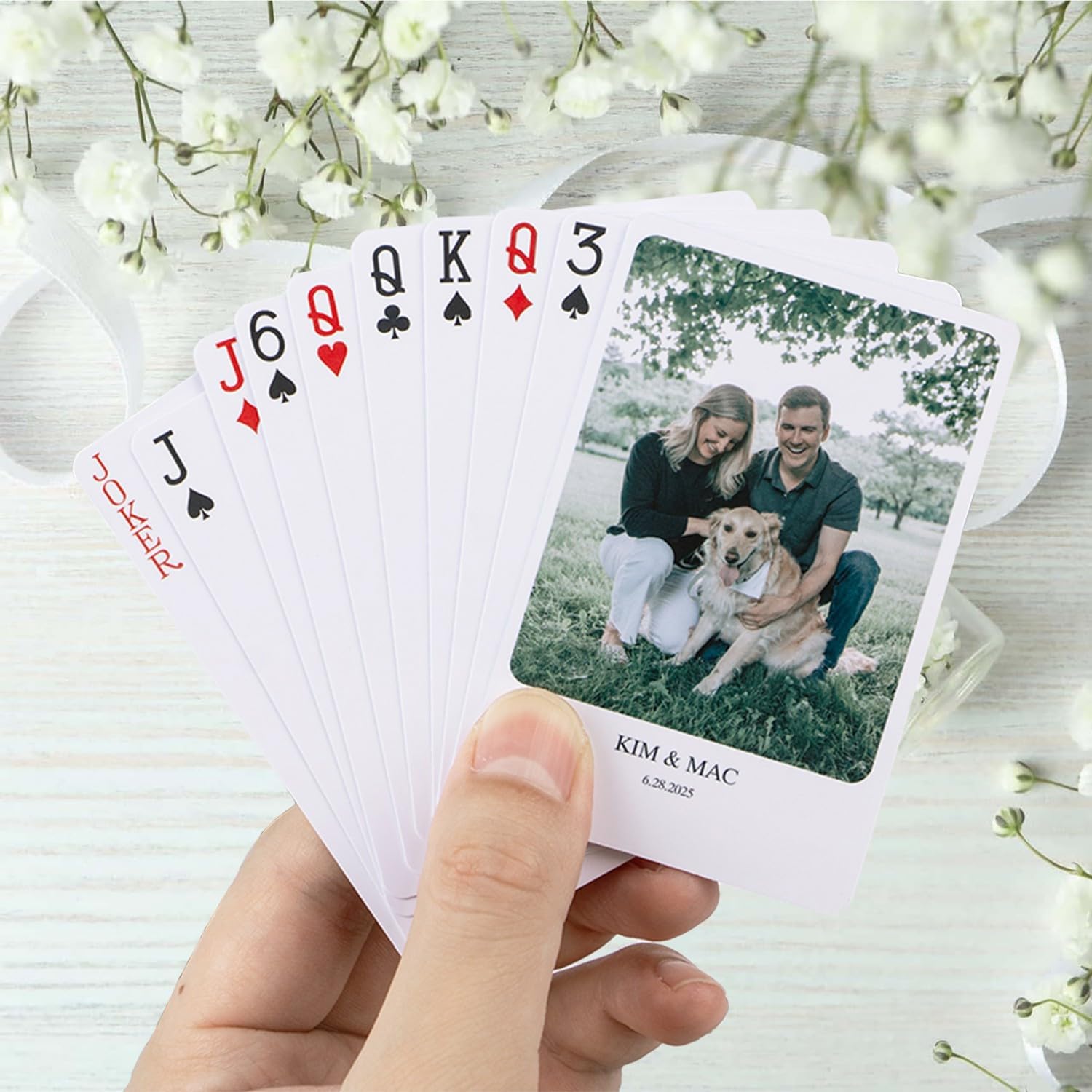 Personalized Deck of Playing Cards - Custom Playing Cards with Photos,Logo and Pictures,Customized Gifts for Holiday,Wedding and Party