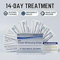Vista 8 de Tiras blanqueadoras de dientes sin peróxido para dientes sensibles, blanqueamiento suave y seguro de esmalte, tiras blancas veganas sin blanqueador