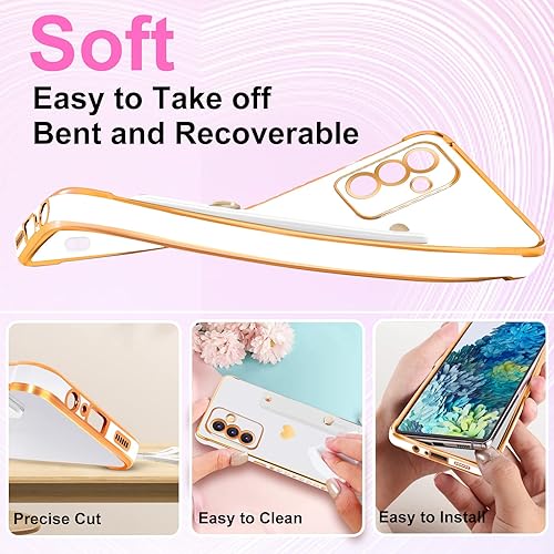 Miniatura 3 de Likiyami Funda 3 en 1 para Samsung Galaxy A13 5G con diseño de corazón para mujeres y niñas, bonita estética femenina de lujo, bonita con soporte de