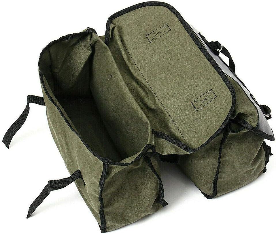 Olive Green Motorcycle Saddle Bag Travel Tool Storage Canvas Pouch Box Motorcycle Universal