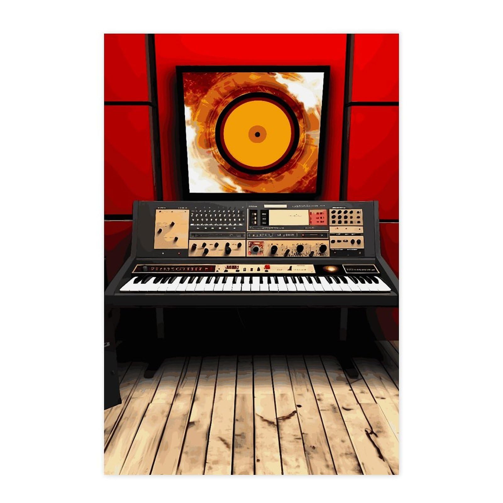 Poster autocollant de studio de musique papier amovible deco murale chambre