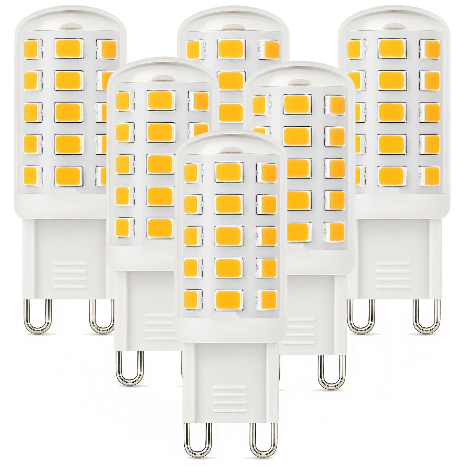 Bombilla LED G9 3W Reemplazo 40W Sin parpadeo Ahorro de energía No regulable Para lámparas araña lámparas techo lámparas mesa para uso en interiores hogar oficina(Warm White 2700K)