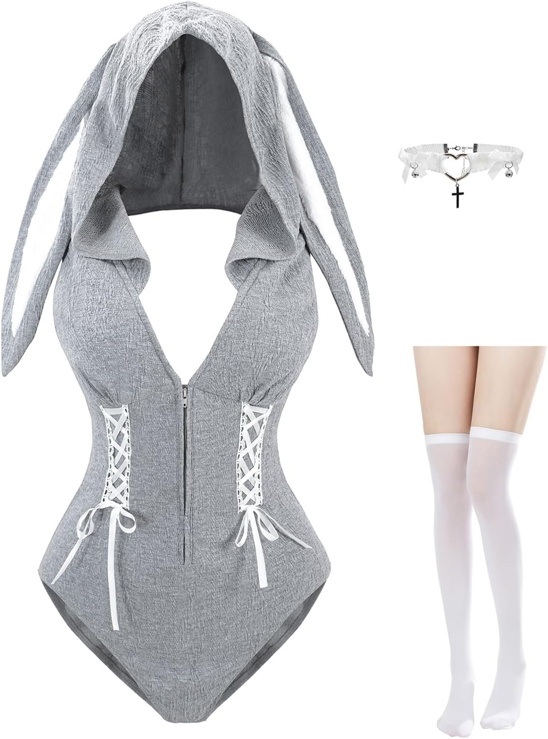 LTAKK Bunny Suit Women Bunny Costume Adult One Piece Bodysuit Senpai Maid Cosplay Outfit