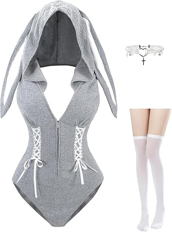 Bunny Suit Women Bunny Costume Adult One Piece Bodysuit Senpai Maid Cosplay Outfit