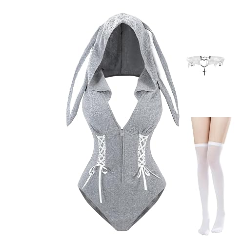 LTAKK Bunny Suit Women Bunny Costume One Piece Bodysuit Senpai Maid Cosplay Outfit