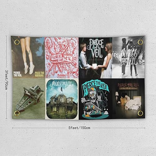 Miniatura 2 de Ucxuiy Tapiz de bandera de collage de 3 x 5 pies para colgar en la pared, decoración universitaria para interiores y exteriores