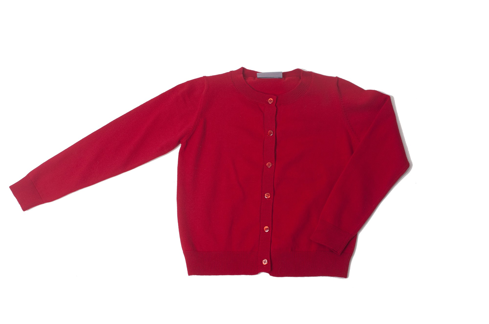 Khanomak Hollywood Star Fashion Khanomak Ni–as con Cuello Redondo Chaqueta Punto (Tama–o 11/12, Rojo)