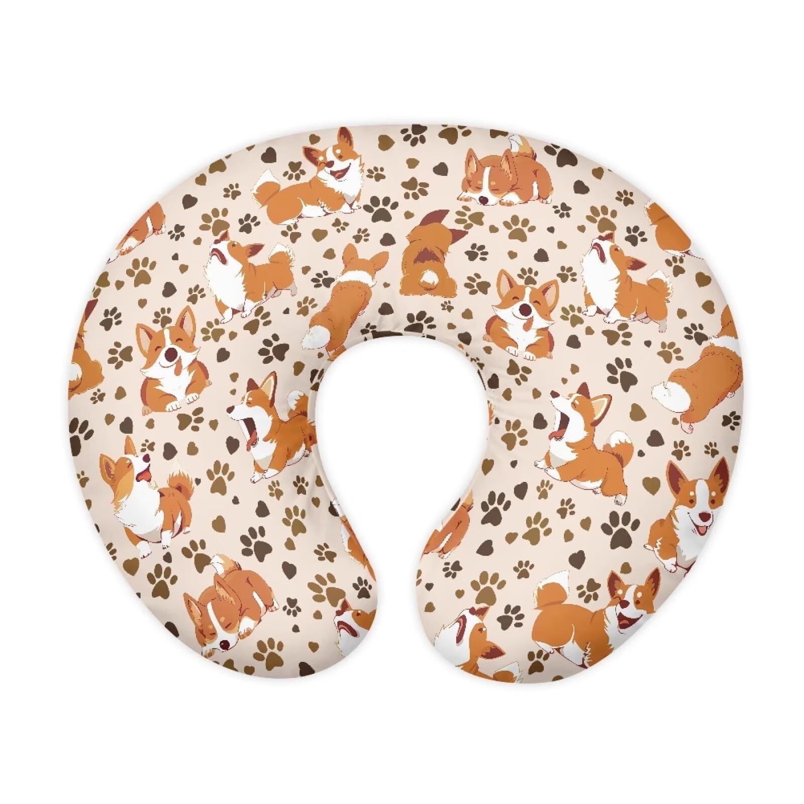 Suhoaziia Cute Corgi Paws Breastfeeding Pillow Slipcover for Boys & Girls Soft Breathable Baby Nursing Pillow Support Cover with Hidden Zipper, Easy to Put On & Remove