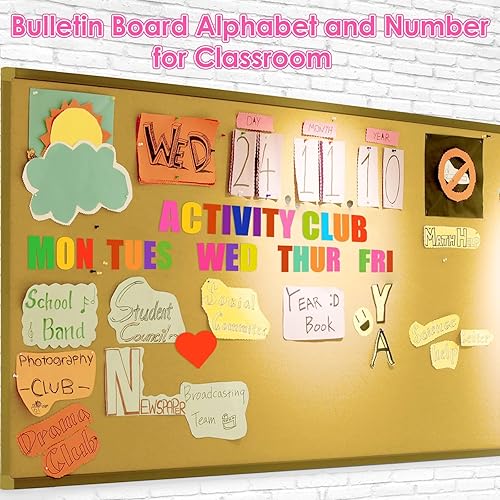 Miniatura 6 de 600 piezas de 36 hojas de calcomanías de letras de 2.5 pulgadas, calcomanías autoadhesivas de letras coloridas con números del alfabeto grande para