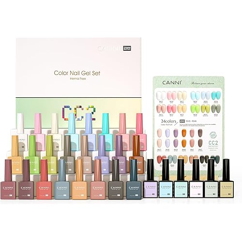 CANNI CC2 Gel Nail Polish Set, 30 Pcs 9ml White Pink Nude Blue Pastel Gel Polish Kit Soak Off LED Natural Nail Polish Set Nail Art Starter Manicure Salon DIY at Home