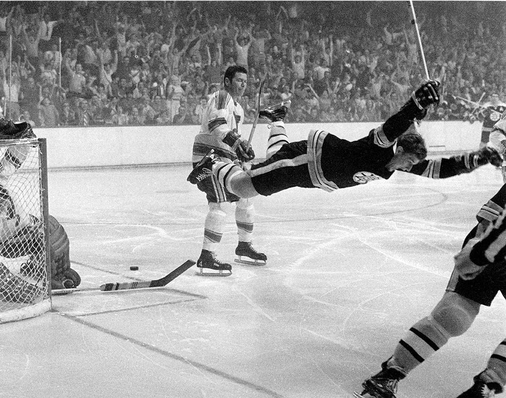 Legends Gallery The Bruins Bobby Orr 11x14 Photo of The Stanley Cup Game Winning Goal, 1970 Photo Picture