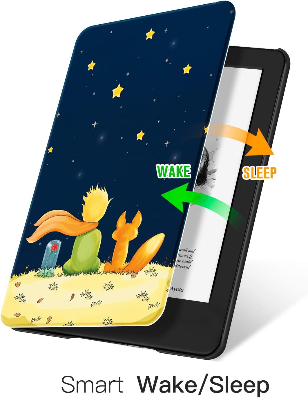 Ayotu Slim Case for Kindle (10th Gen, 2019 Released) - PU Leather Cover with Auto Wake/Sleep-Fits Amazon Kindle 2019 (Will not fit Kindle Paperwhite or Kindle Oasis or Kindle 2022),The Boy and Fox