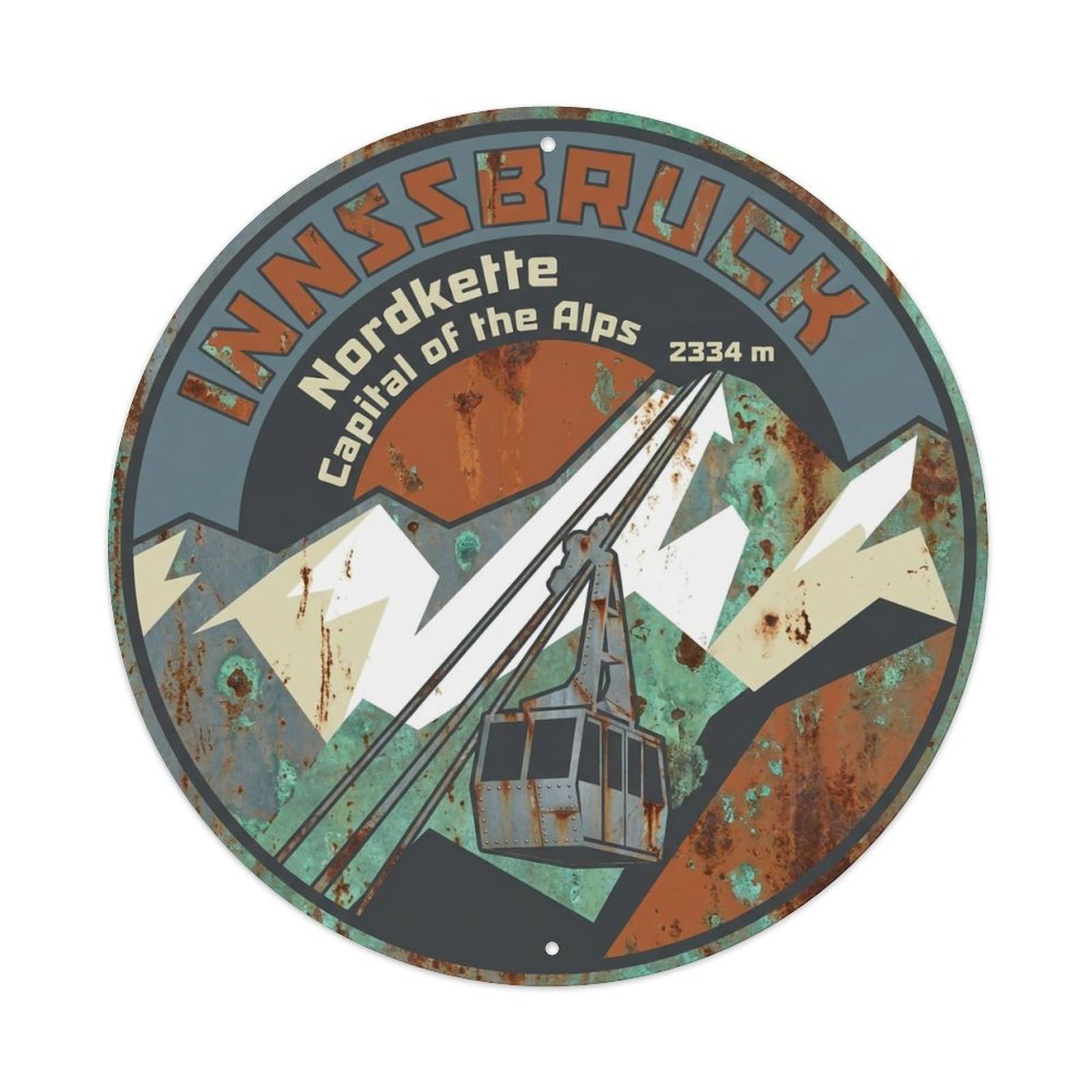 Okahys 8X8inch(20X20cm) Vintage Travel Innsbruck Austria Majestic Metal Tin Sign