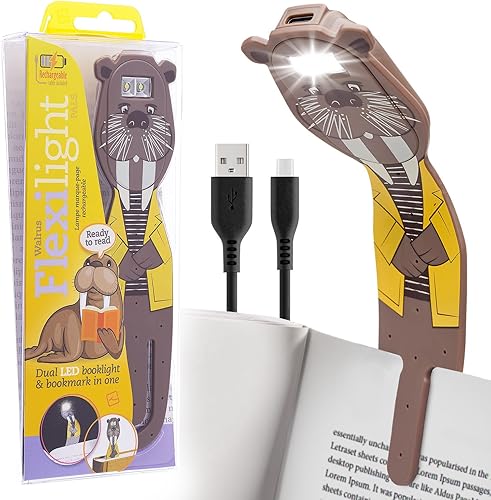 Miniatura 18 de Regalos para lectores y escritores Luz de lectura con clip Marcador Fox 2 en 1 Luz para niños para leer en la cama, luces lindas recargables
