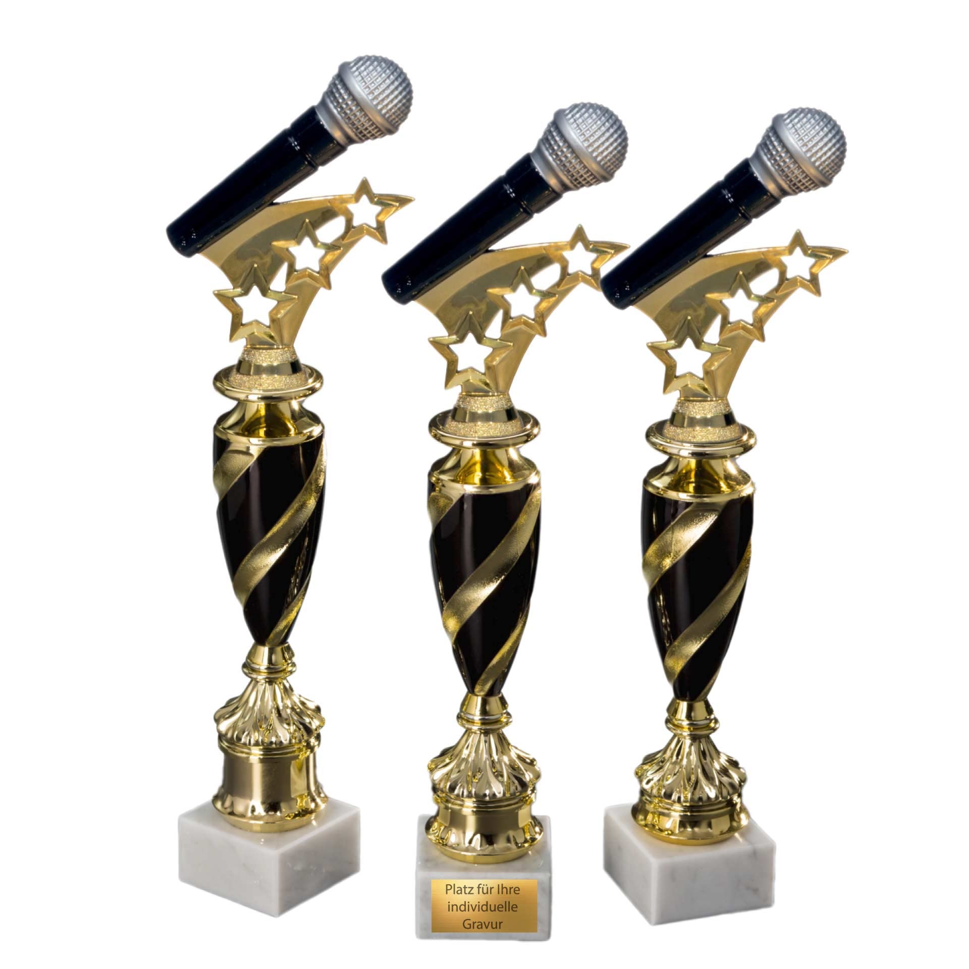 Eberin Mikrofon Pokal 12,5cm - Musik Trophäe Mit Gravur Für Karaoke & Talentshows