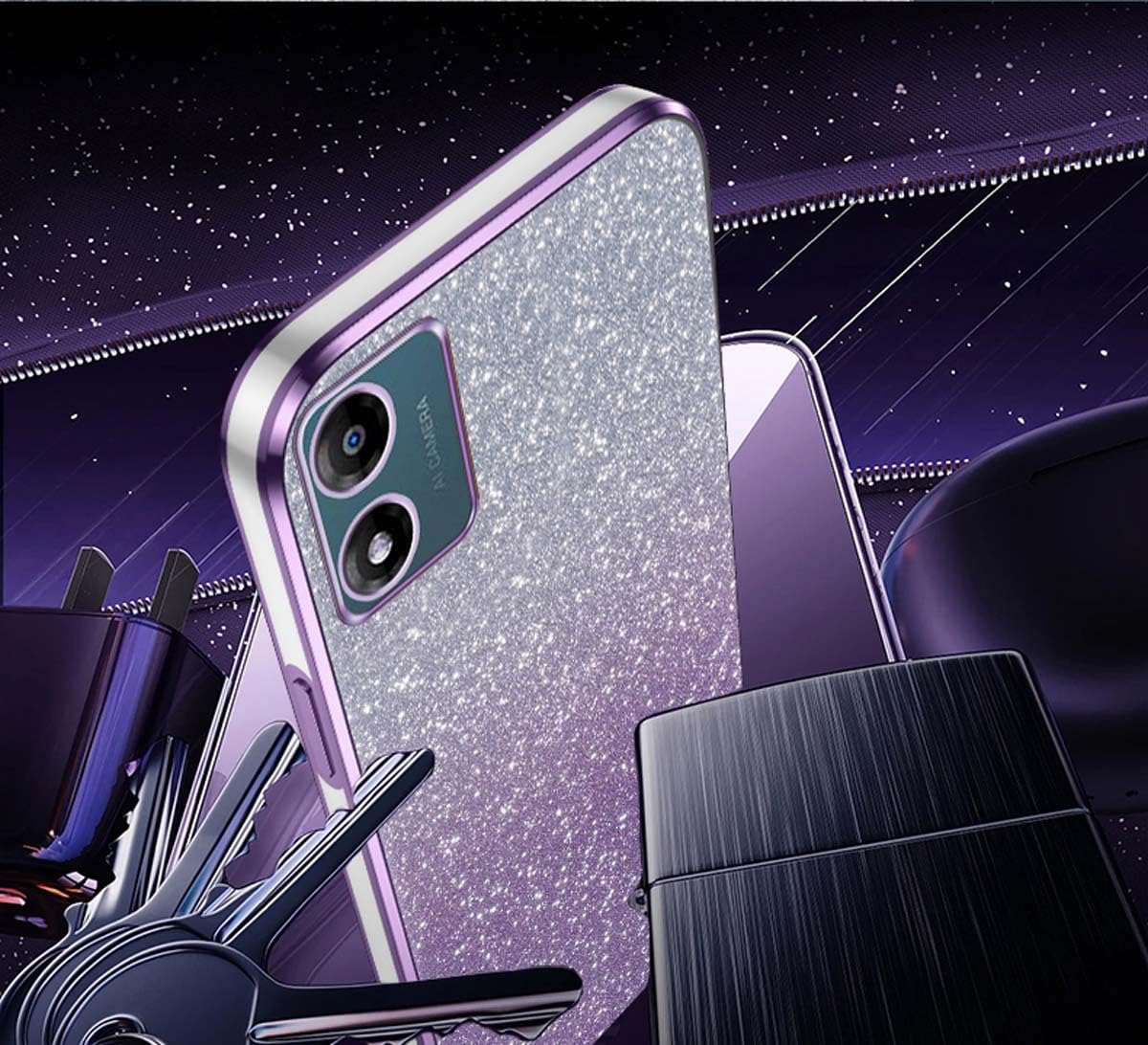 GOKEN Cover per Motorola Edge 50 Fusion, Silicone TPU a Gradiente Colori Custodia, Soft Rubber Protettiva Case, Antiurto Antiscivolo Protezione Shell