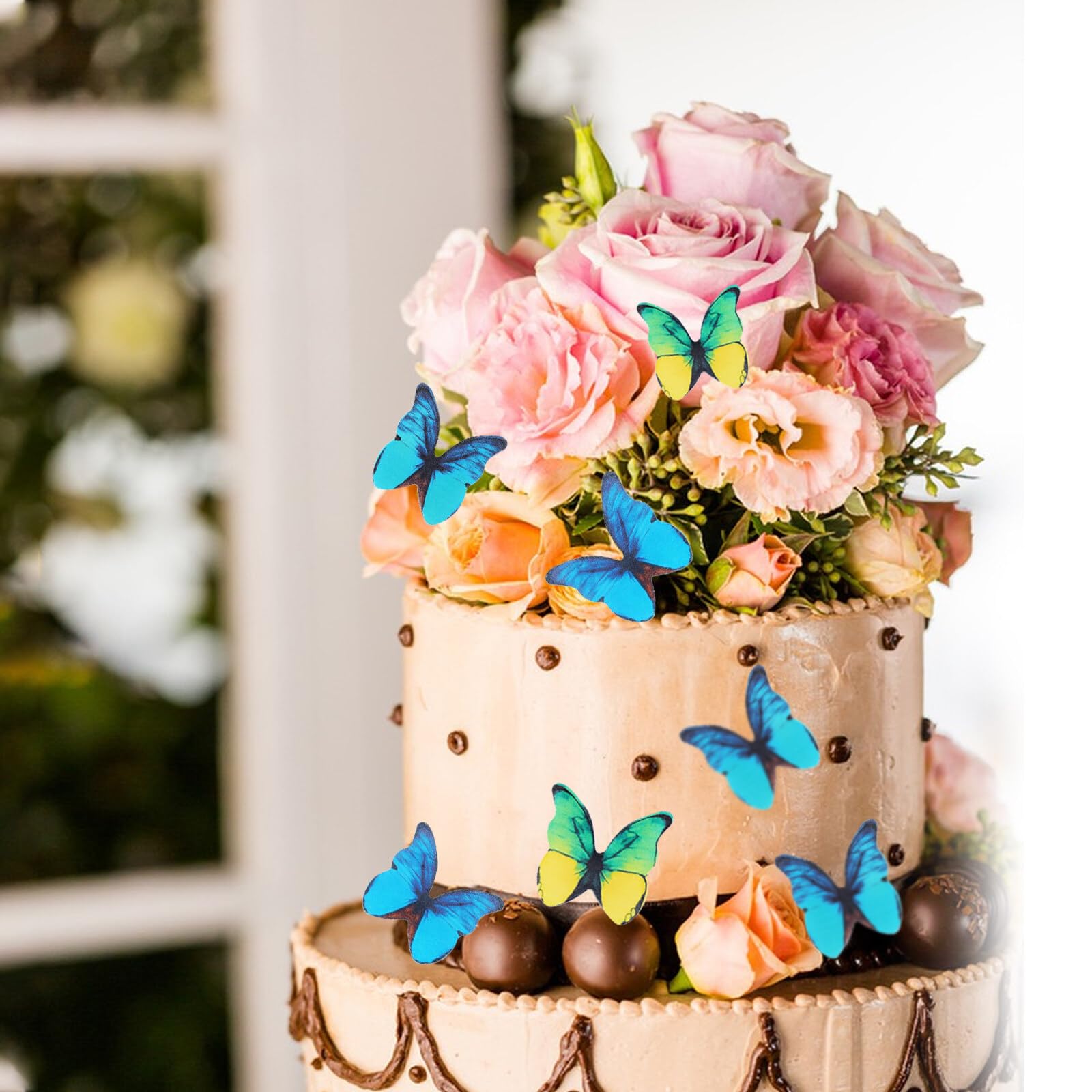 XHBTS Lot De 60 Décorations De Gâteau En Forme De Papillon Pour