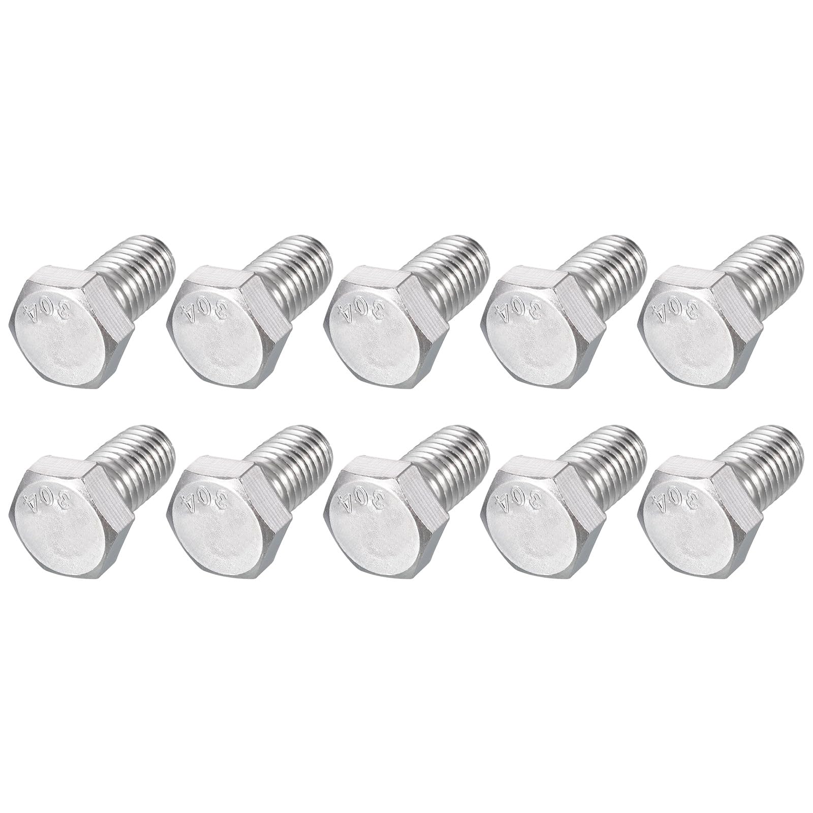 METALLIXITY Hex Head Bolts (1/2-13 x 3/4") 20Pcs, 304 Stainless Steel 18-8, Fully Threaded, External Hex Drive, Plain Finish