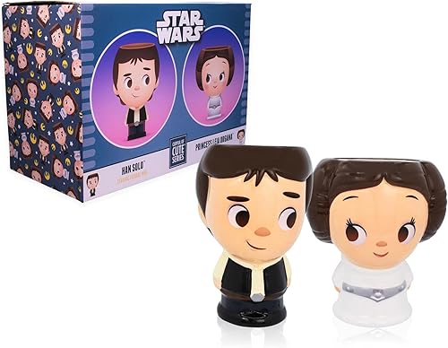 Miniatura 2 de Cupful of Cute Star Wars Han Solo and Princess Leia tazas de cerámica de 16 onzas, juego de 2 vasos de cóctel para el hogar, tazas de café para