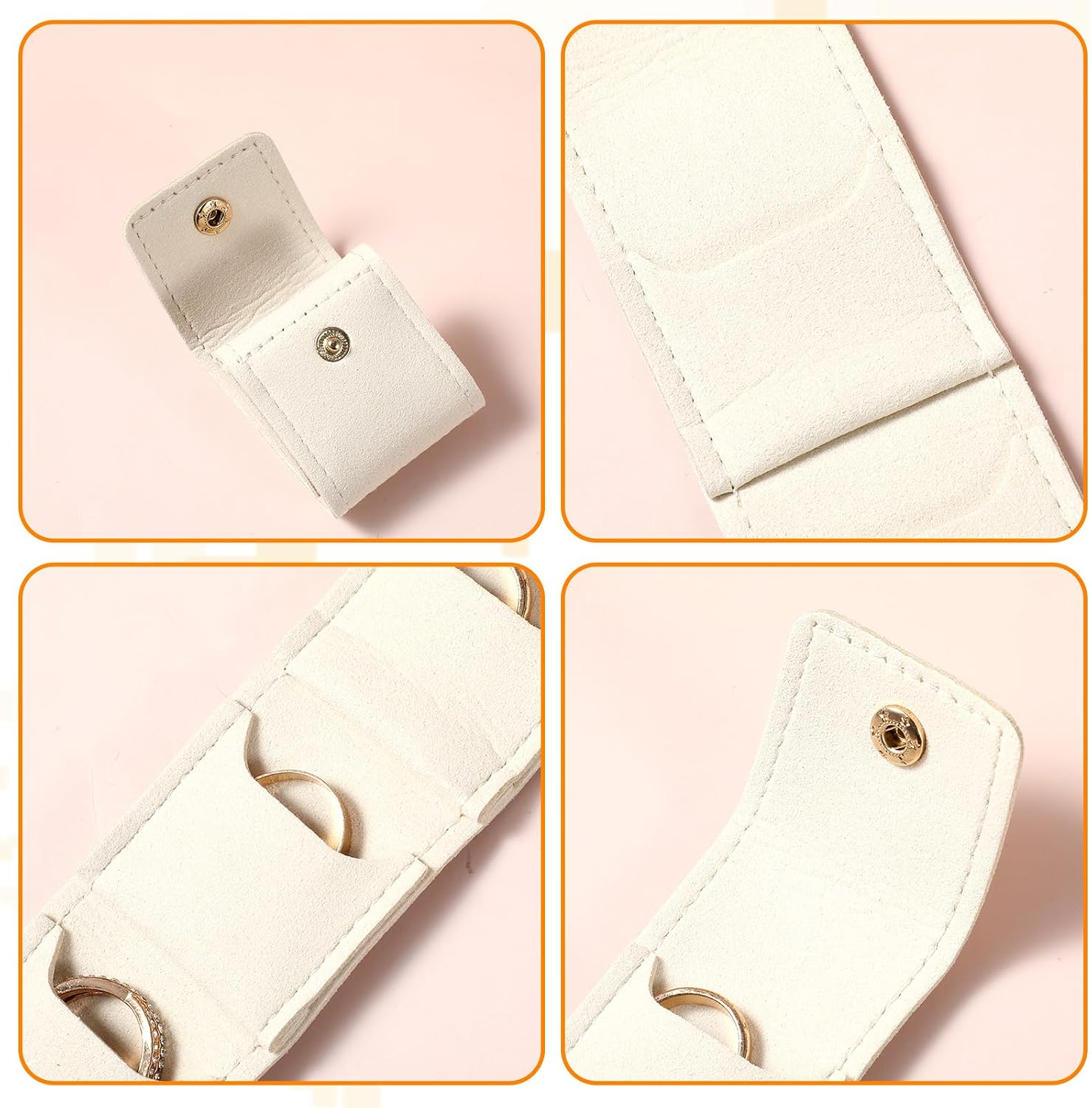 ElevateTech Mini Travel Jewelry Bag Jewelry Roll Bag with Buckle Small Travel Foldable Multifunctional Organizer Small Pouches for Purse for Earrings Rings Necklaces 2Pcs