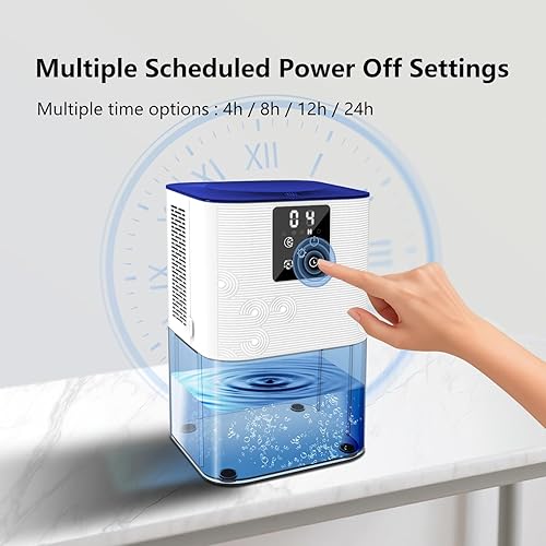 Miniatura 6 de MTOX Deshumidificadores para el hogar, con tanque de agua de 3L105 oz (1000 pies cuadrados), deshumidificador silencioso para dormitorio, sótano,