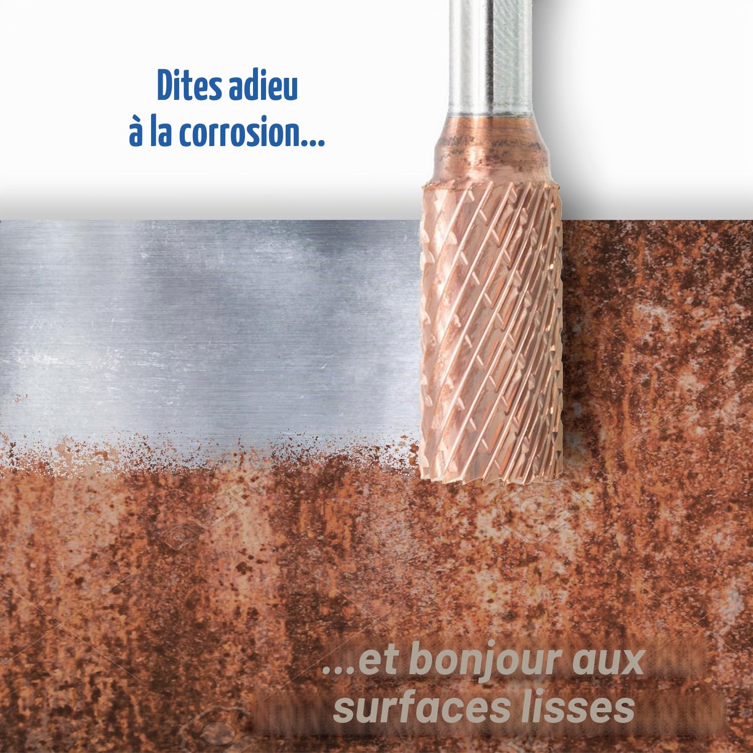 TJR® Lot de 5 fraises rotatives en carbure ULTRA Co de tungstène avec tige de 6,35 mm pour acier inoxydable et matériaux durcis, aluminium, bois, ébavurage, gravure, polissage, double coupe