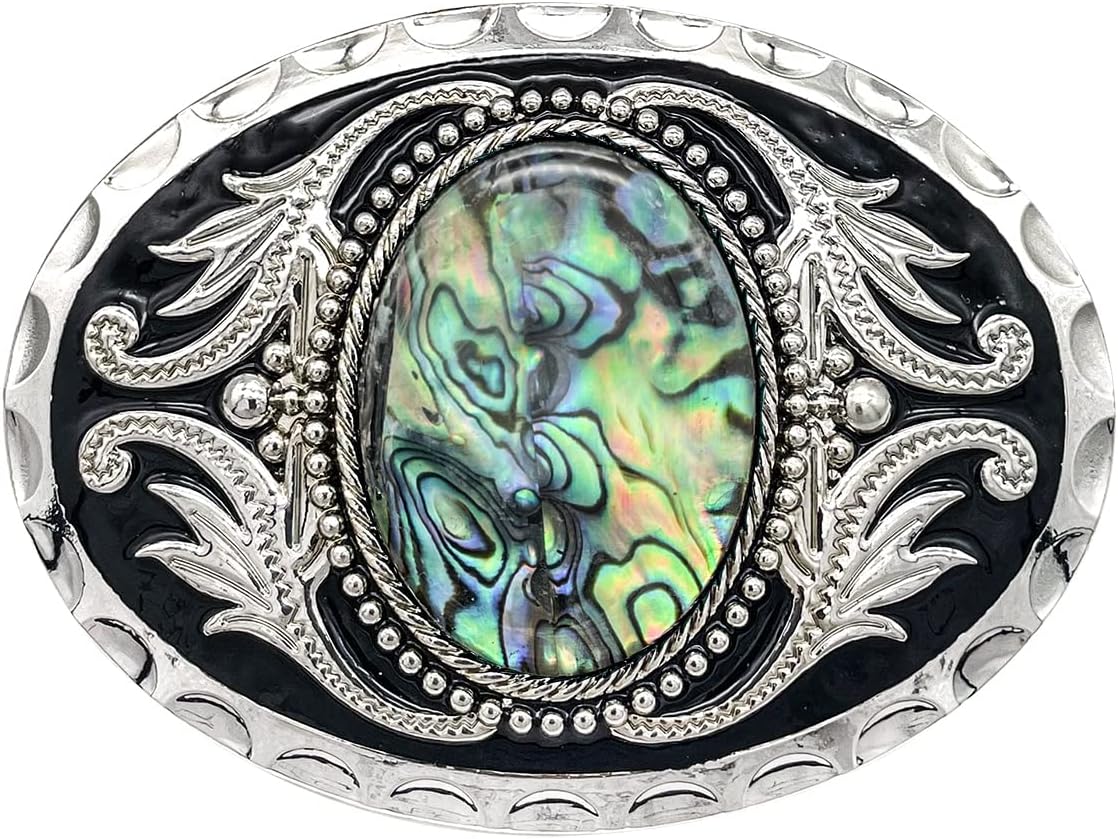 YOQUCOL Vintage American Western Cowboy Turquoise,Stone Belt Buckle for Men