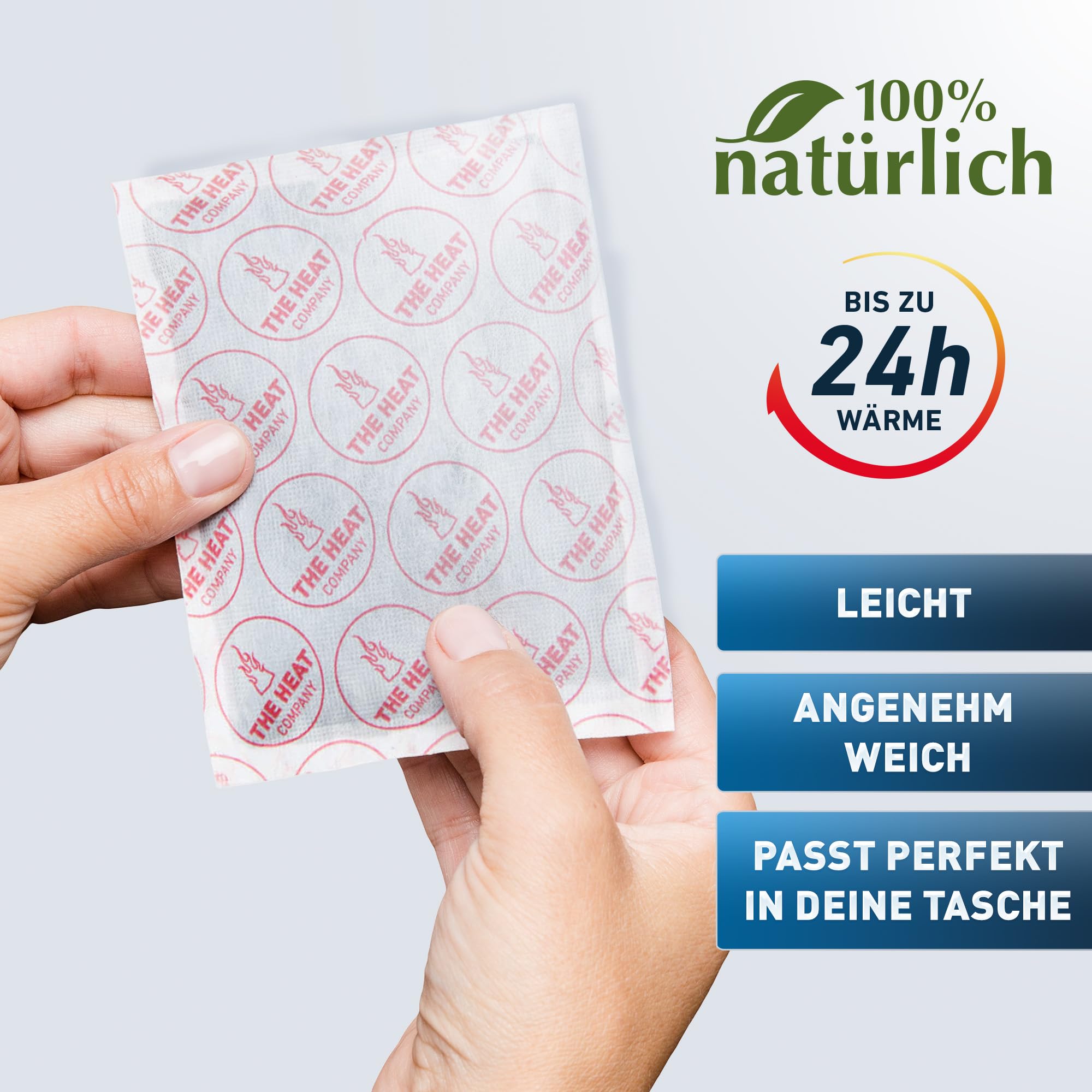 THE HEAT COMPANY Handwärmer XL - 10, 20 oder 40 Stück - EXTRA WARM - großer Taschenwärmer - Wärmekissen - 24 Stunden warme Hände - sofort einsatzbereit - luftaktiviert - rein natürlich