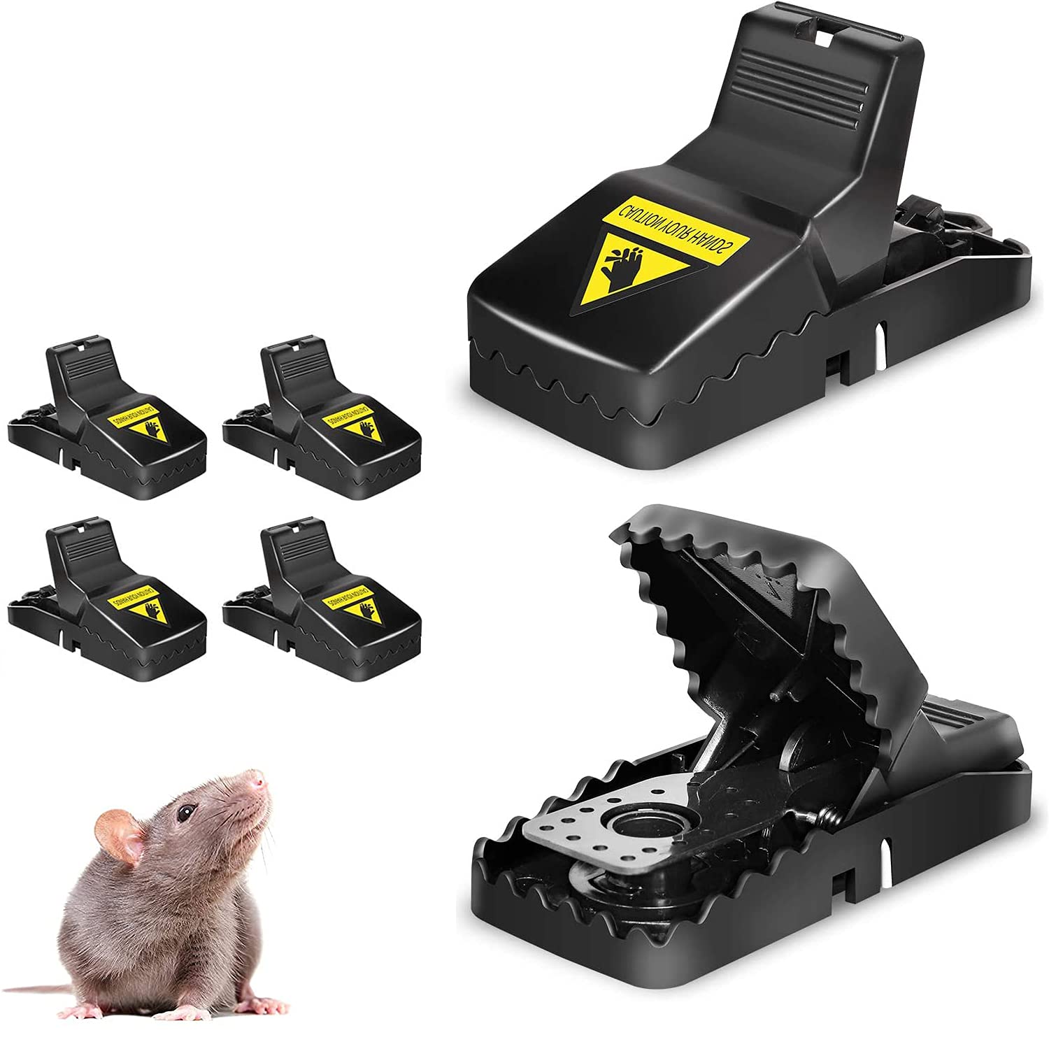 VF D&D Mouse Trap, Small Rat Traps That Work, Best Humane Mouse Snap Traps No See Kill Mice Traps Mouse Killer with Detachable Bait Cup Safe and Effective Mouse Catcher for Home House Indoor Outdoor