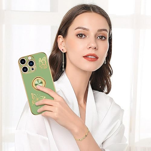 Miniatura 8 de BENTOBEN Funda para iPhone 13 Pro Max, funda para teléfono iPhone 13 Pro Max, delgada y bonita mariposa chapada en 360, soporte magnético para