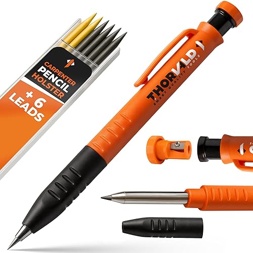 THORVALD New 3-in-1 Carpenter Pencils with Finger Grip for Construction