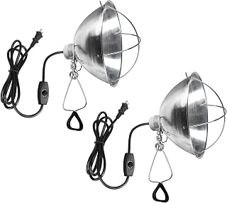 Simple Deluxe Adjustable Clamp Lamp: 10.5" Aluminum Reflector, Bulb Guard, 250W E26 Socket for Reptiles, Plants & Workshops - Silver