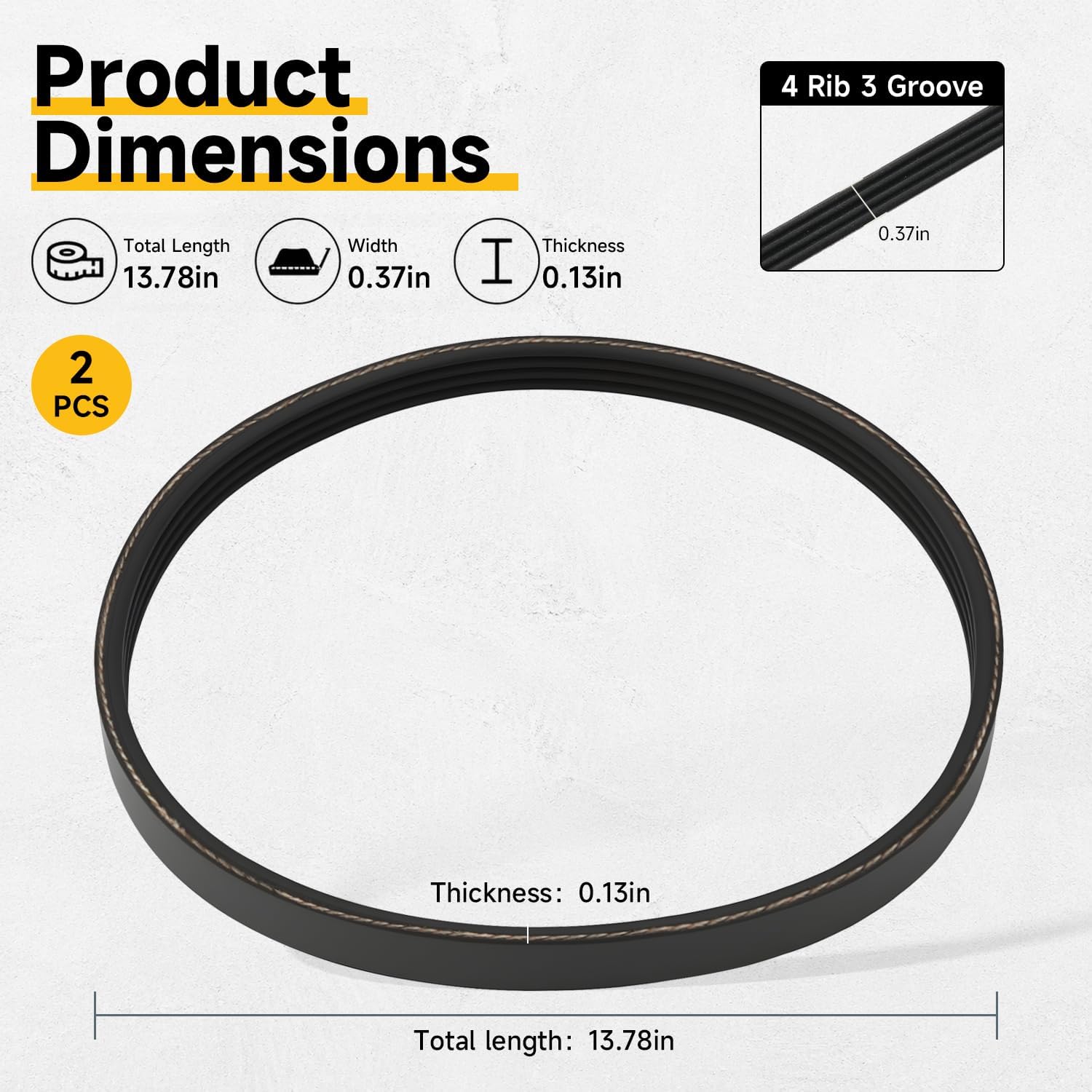 2 PCS Band Saw Drive Belt Compatible With Craftsman 10 Inch Band Saw 1/3 HP Motor Replace#: 119214000 119.214000 JL22020003 351.214000