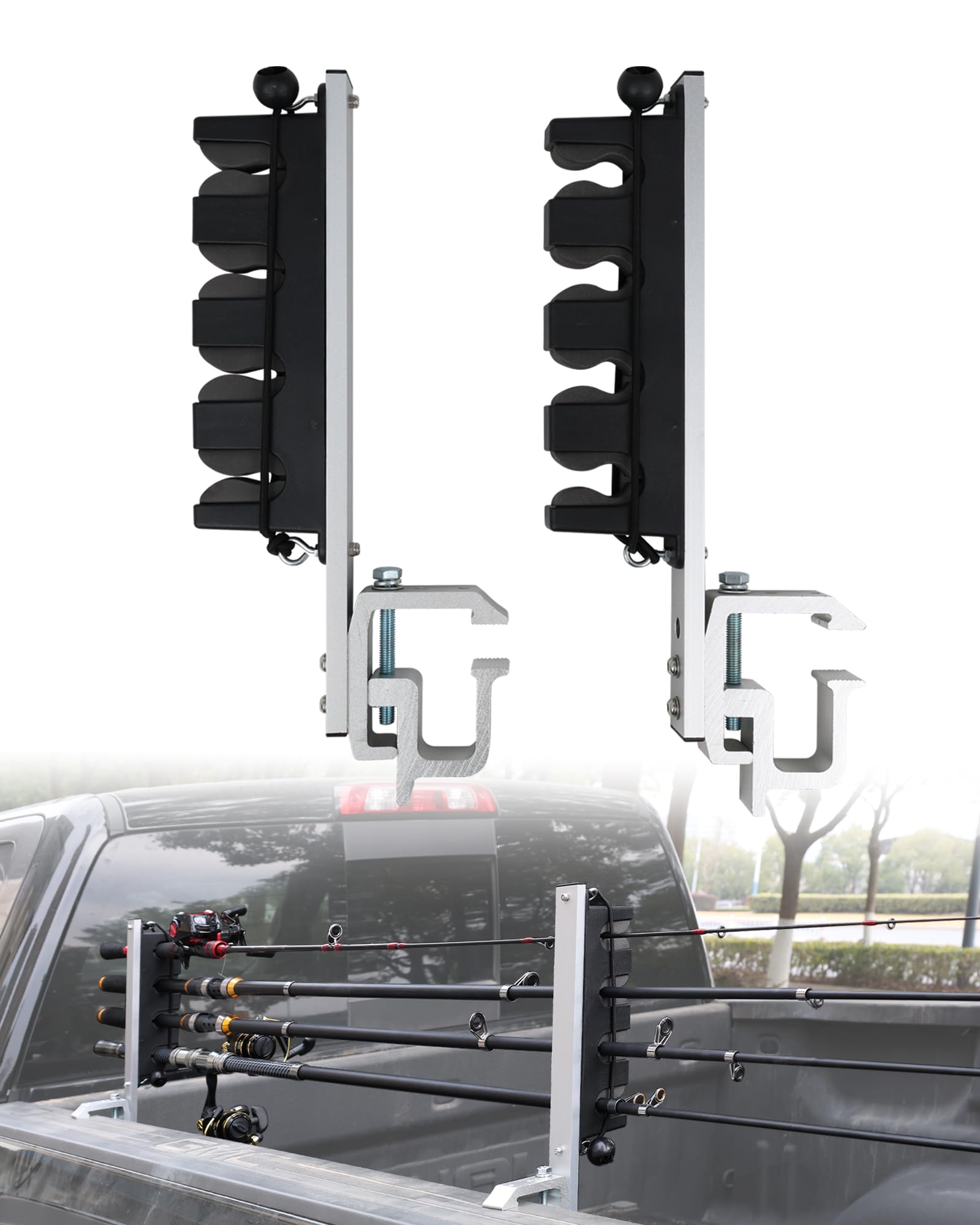 SPIRRELAB Aluminum Truck Bed Rod Holder