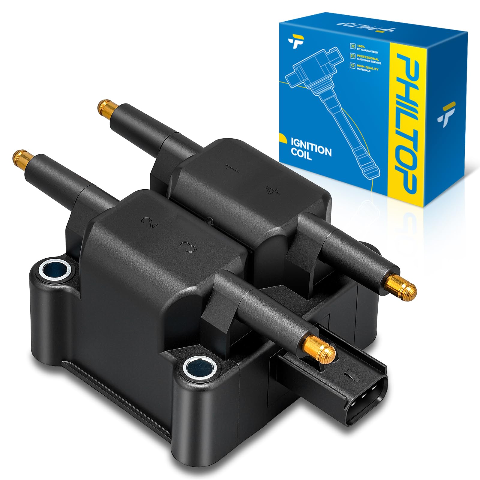PHILTOP UF189 Ignition Coil Packs Fits for Dodge 1999 Stratus 2.4L, Dodge 1995-1996 Neon 2.0L, Plymouth 1995-1996 Neon 2.0L, Dodge 1999 Stratus