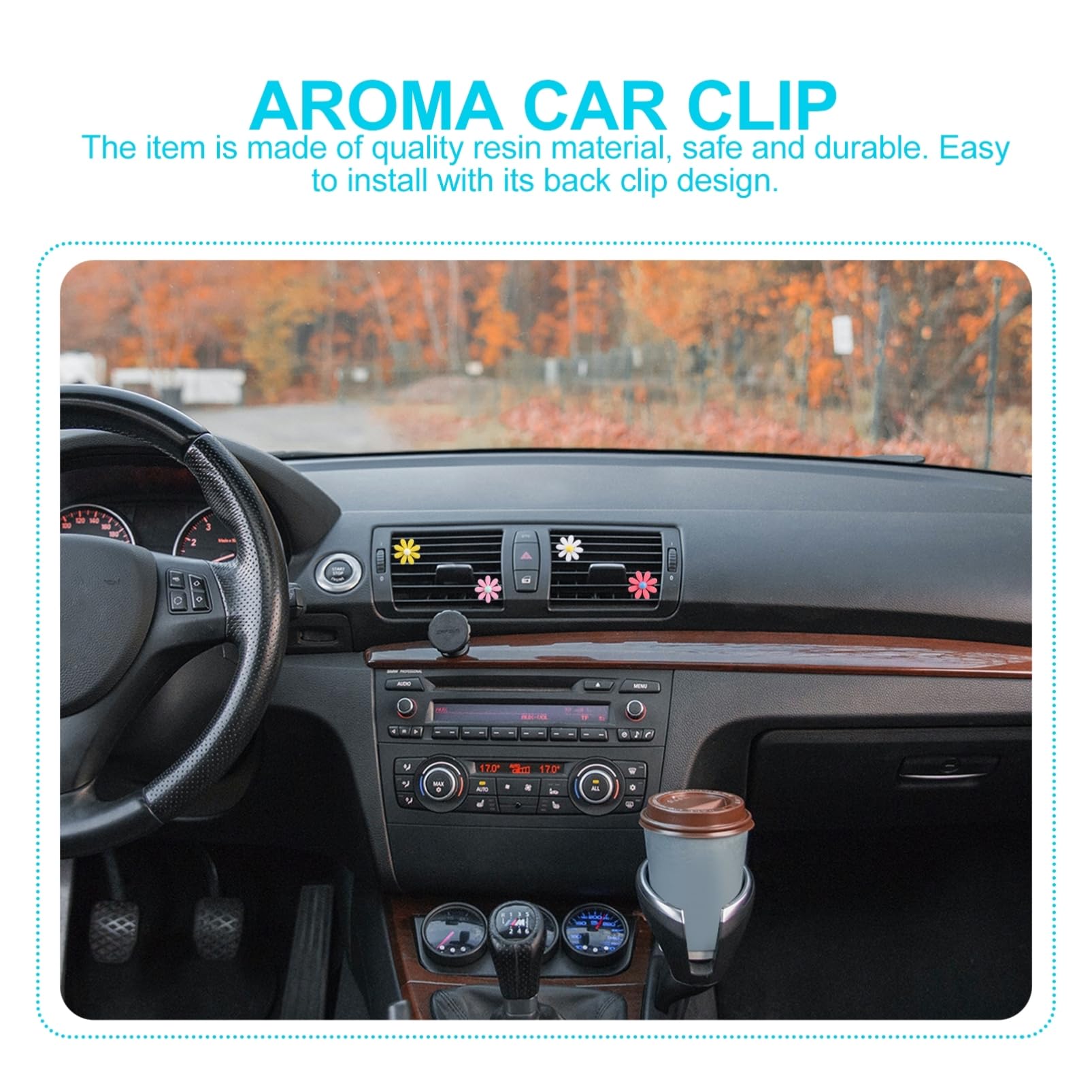 Mobestech 24sets Clip Profumate Per Auto Forma Di Fiore Decorazione Elegante Per Ventilazione Con Di Daisy Accessorio Per Interni Auto Per Festività e Occasioni Speciali