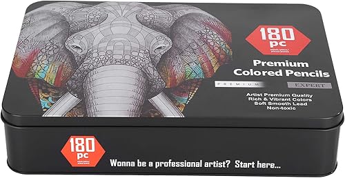 Miniatura 5 de Juego de 180 lápices de colores, lápices de artista Brutfuner 35 × 25 × 9 180 Uds. Juego de lápices de colores profesionales para adultos, pintura,