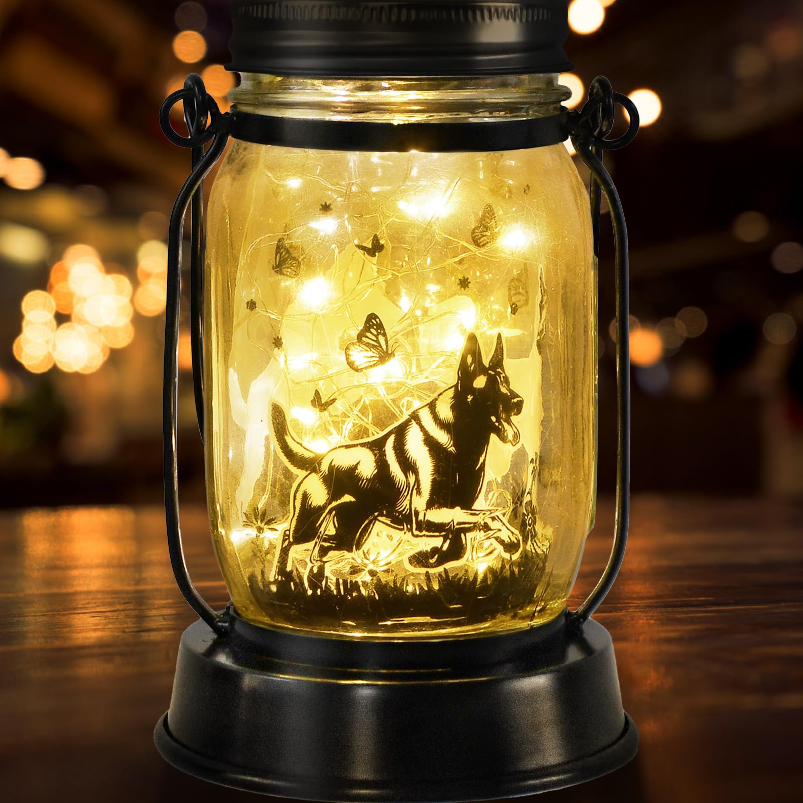 kyoryuger Belgian Malinois Dog Gifts for Women/Men Belgian Malinois Solar Lanterns Birthday Dog Lovers Lantern Pet Loss Dog Memorial Lights Solar Garden Decor Yard, Patio,Backyard,Porch Torches Light