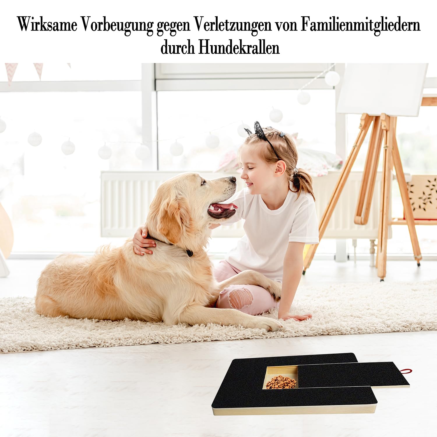 Krallenschleifer für Hunde mit Snack-Box,Hunde Krallenschleifer mit 2 Ersatzblättern Schleifpapier,Kratzbrett Hund,Nagelpflege von Haustieren,Alternative Krallenschleifer (Krallenschleifer)