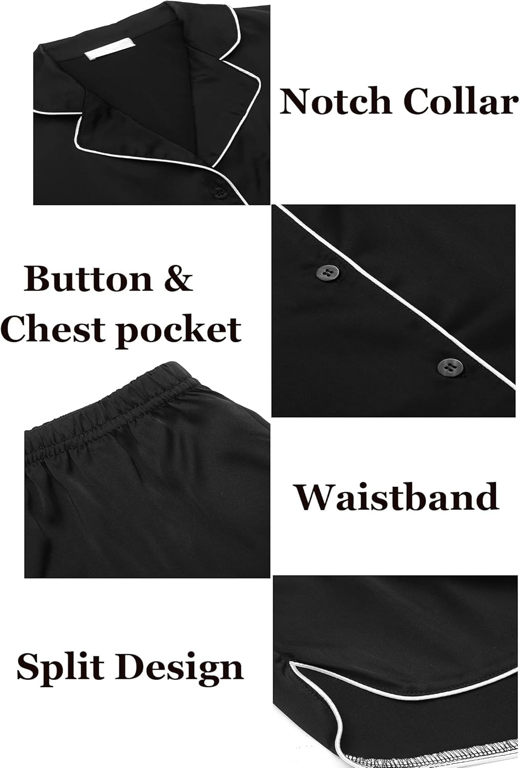 Ekouaer Womens Silk Satin Pajamas Set Short Sleeve Sleepwear Button Down Loungewear 2 Piece Pjs Shorts Set S-5X Plus Size - Image 7